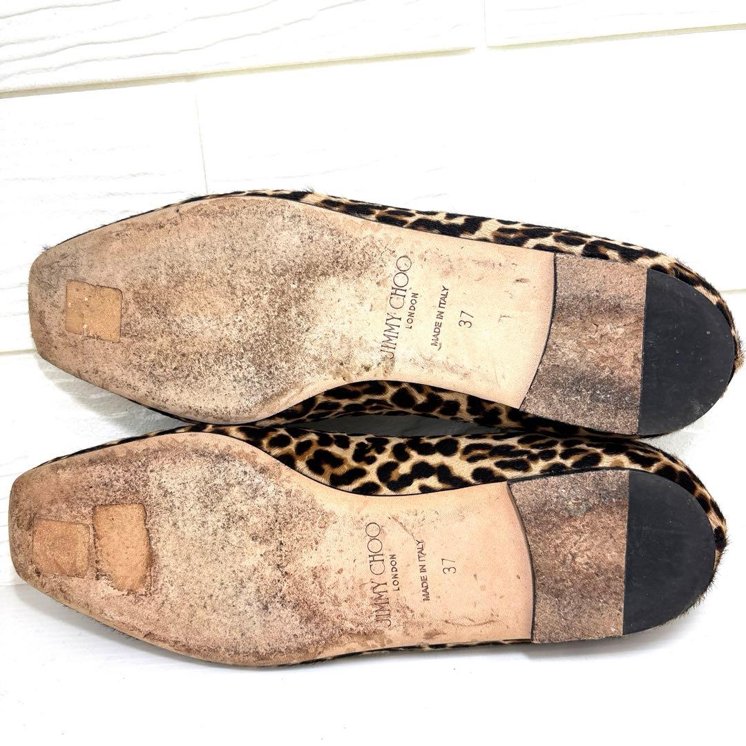 JIMMY CHOO ジミーチュウ レオパード（ヒョウ柄）フラットシューズ