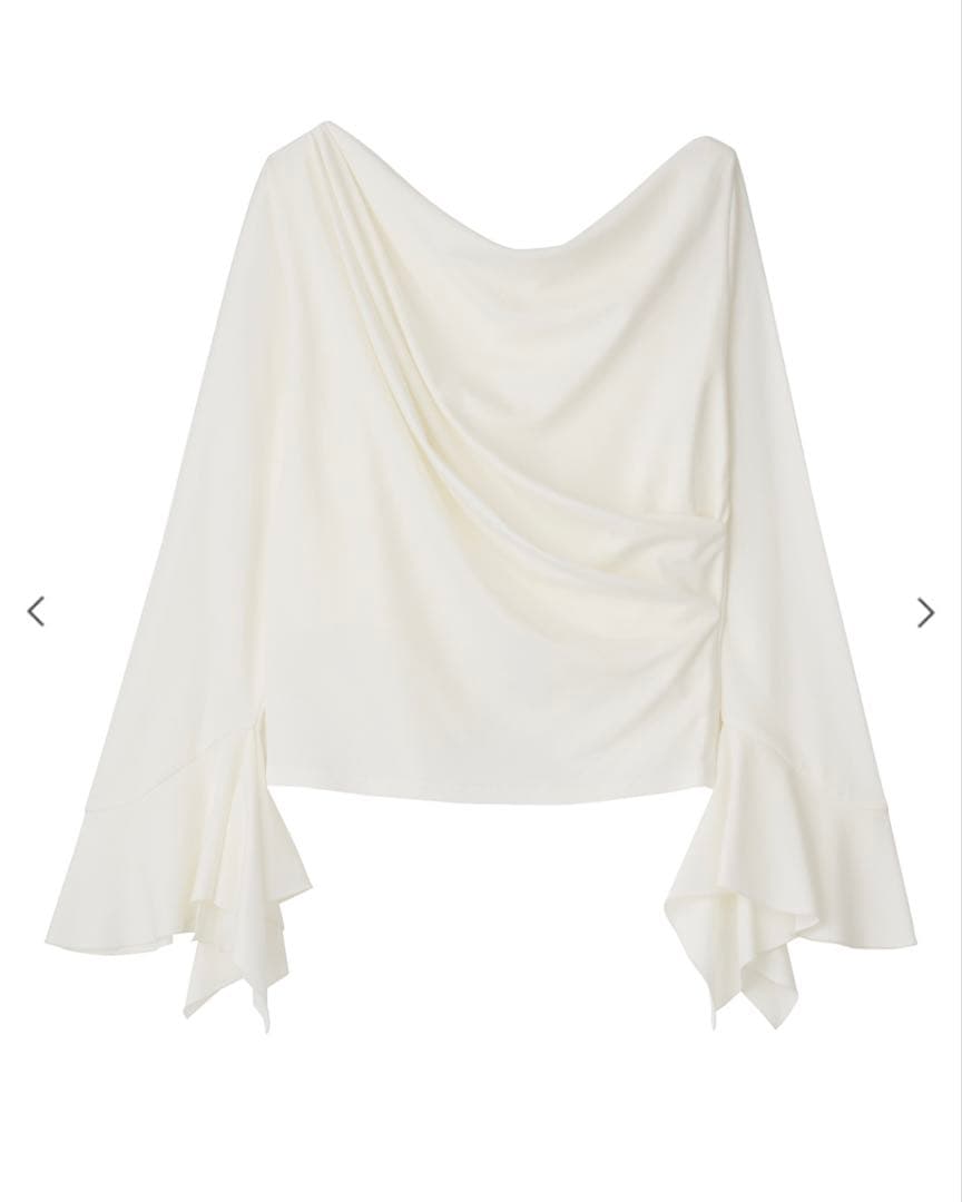 【タグ付き未使用】Aimeine　ドレープネックカフススリーブトップス　エメイン