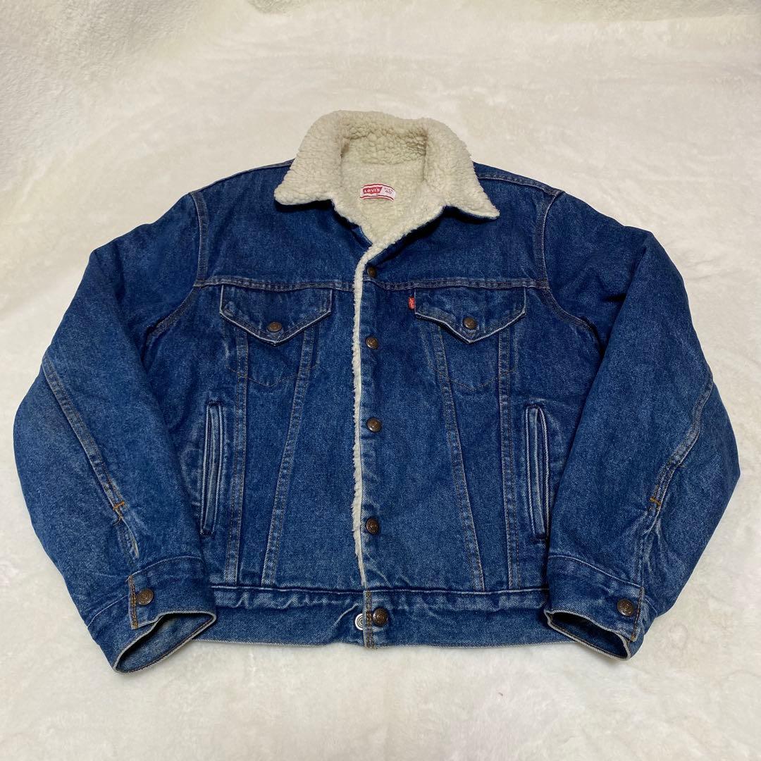 極美品　濃紺　リーバイス Levi's USA製 ボア デニムジャケット 80s