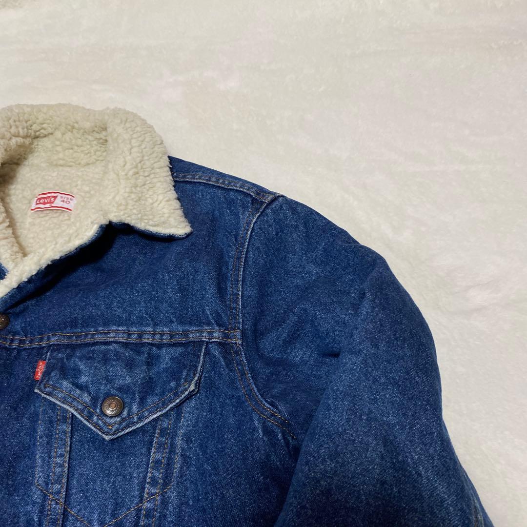 極美品　濃紺　リーバイス Levi's USA製 ボア デニムジャケット 80s