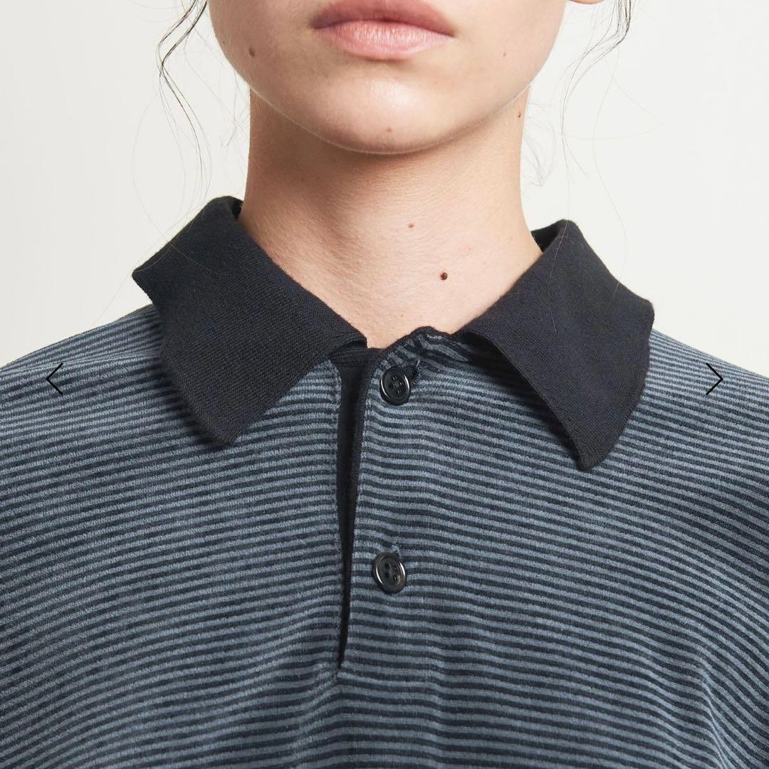 attisession ベロアボーダーポロシャツ【美品】