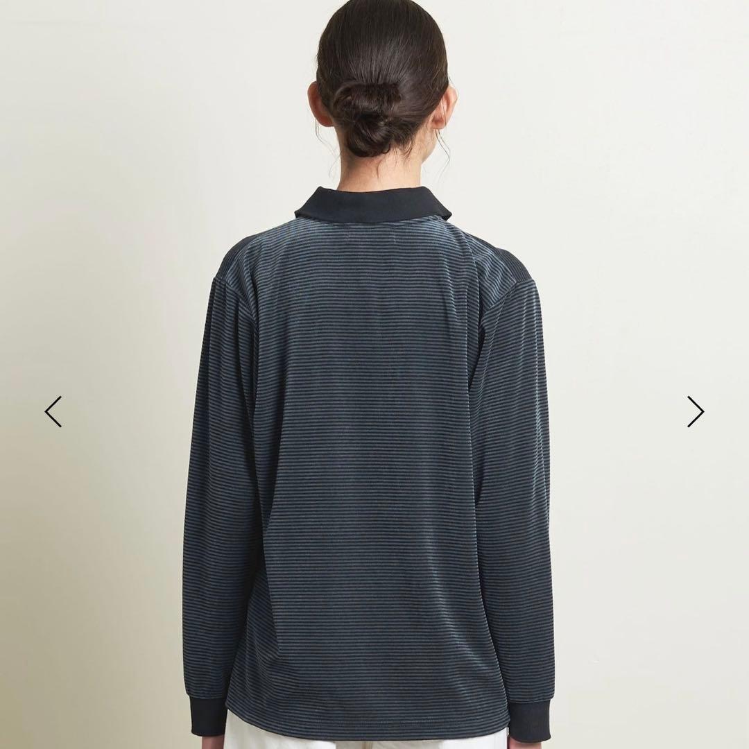 attisession ベロアボーダーポロシャツ【美品】