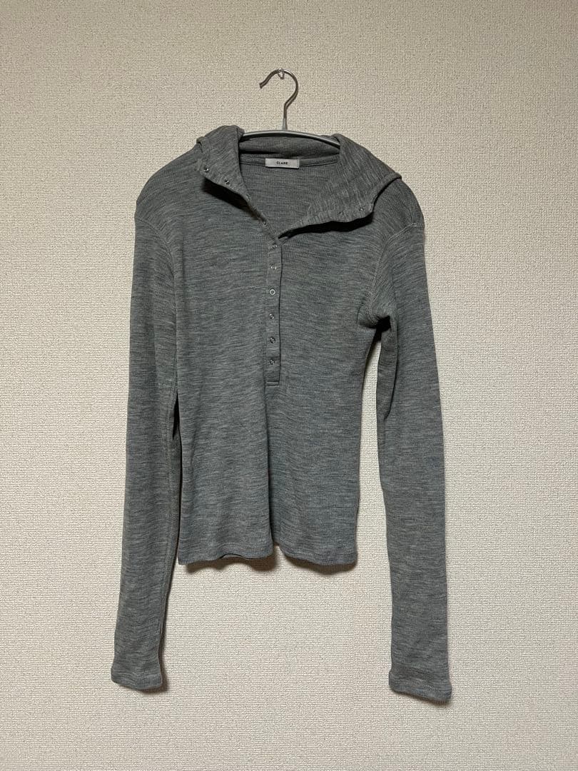 CLANE クラネ WOOL RIB HOODED TIGHT TOPS