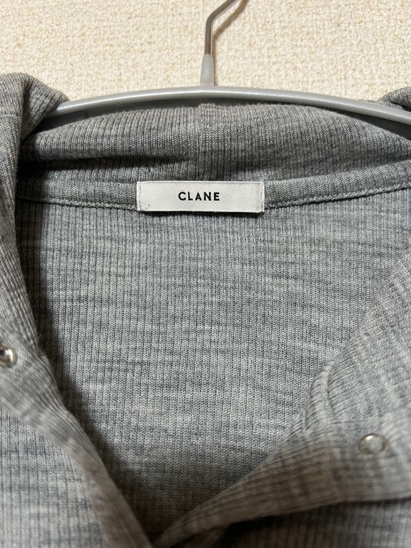 CLANE クラネ WOOL RIB HOODED TIGHT TOPS