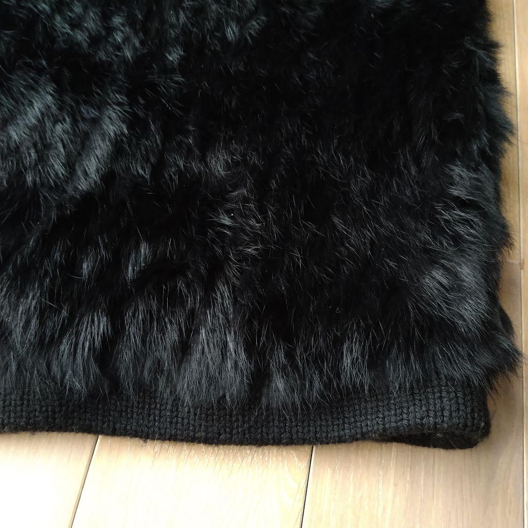 【美品】HELMUT LANG リアルファースヌード ネックウォーマー 黒