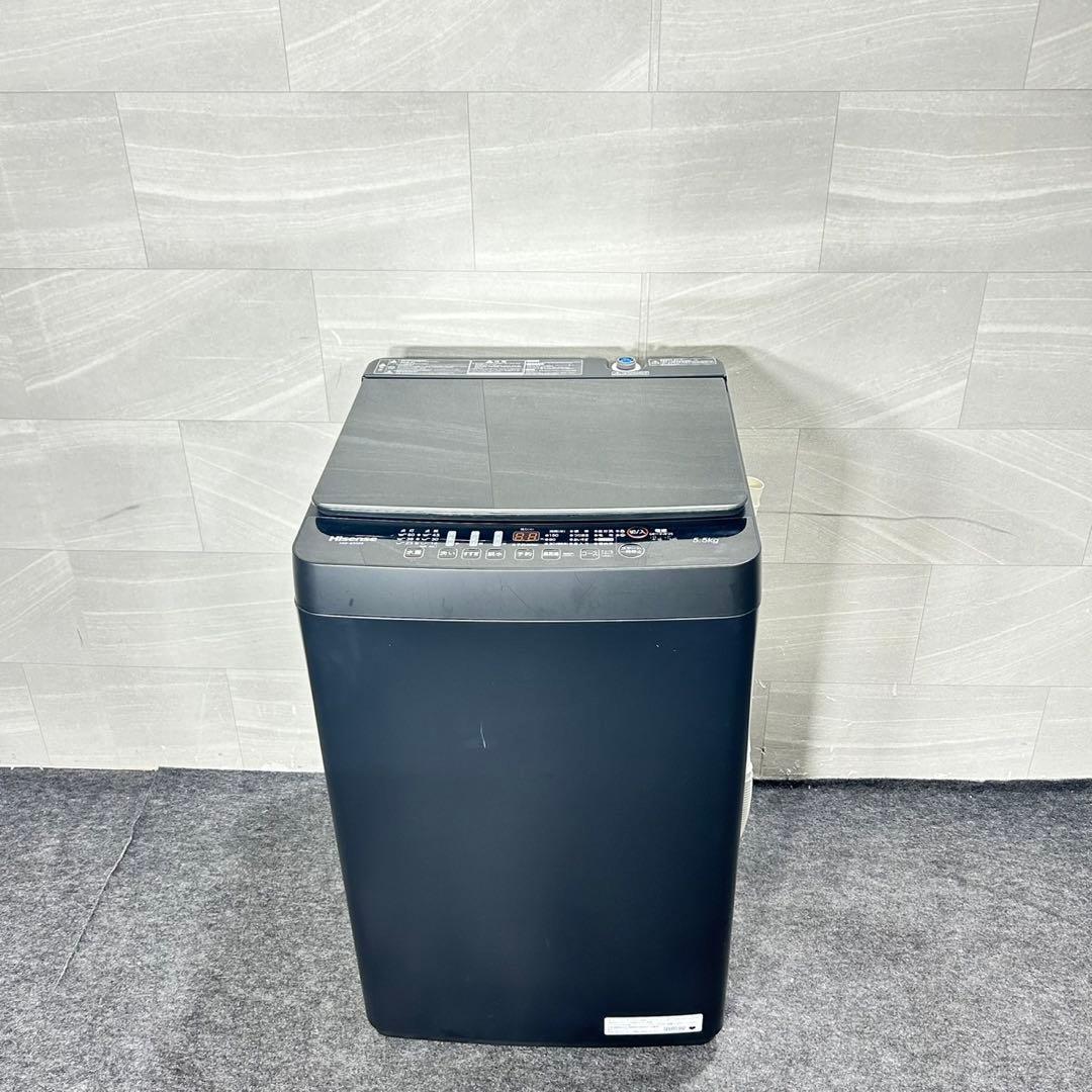 Hisense 洗濯機 5.5キロ 高年式 2021年 黒 清掃済み d5113