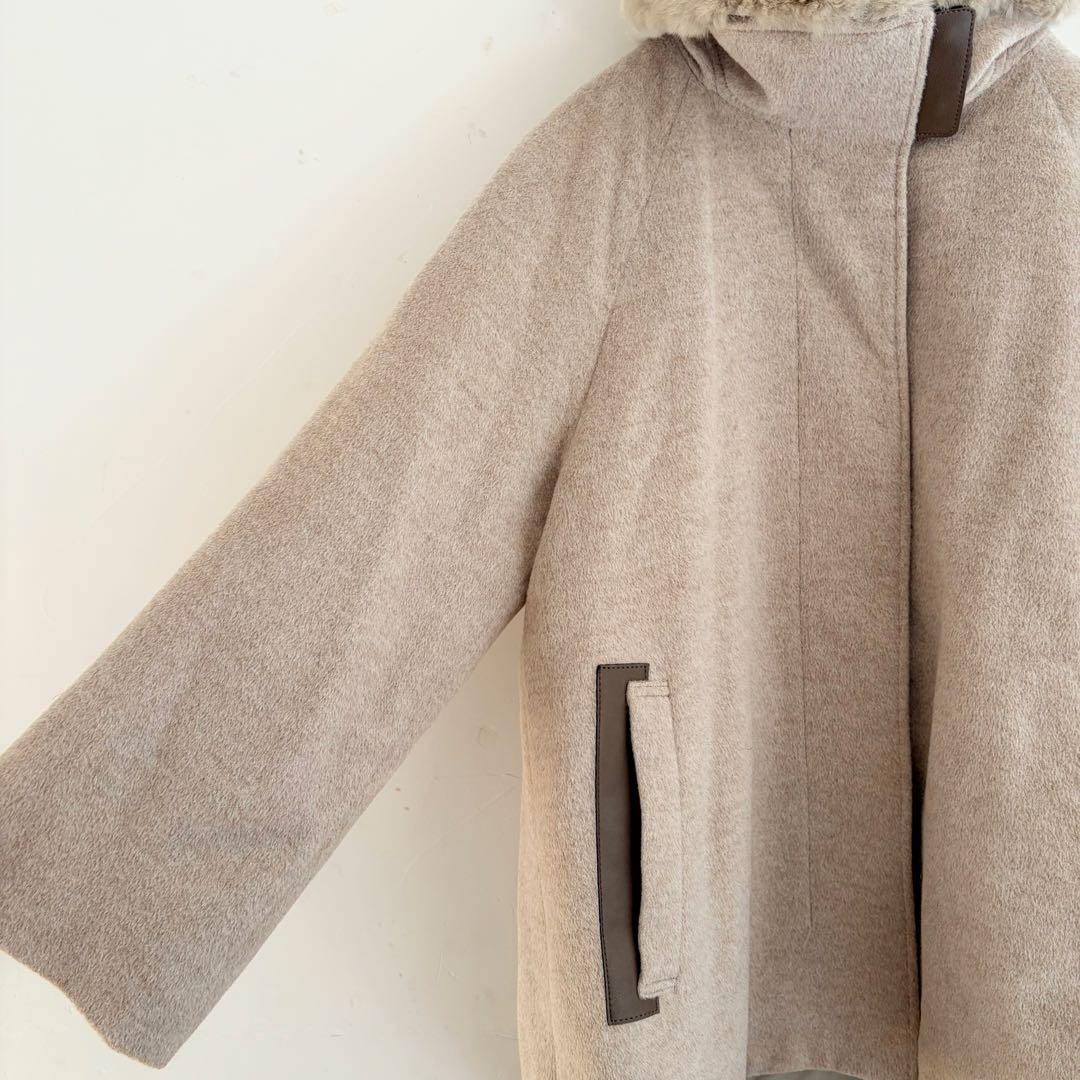 最高級 アンゴラウール Ａラインショートコート K.T キヨコ タカセ ベージュ