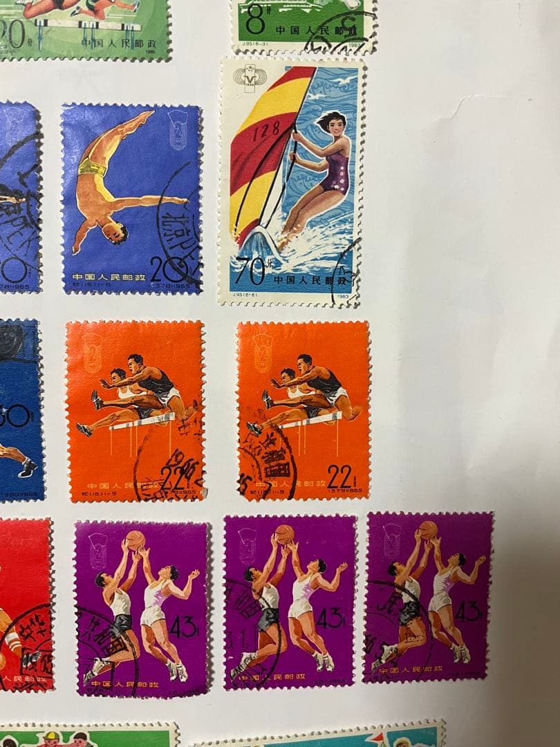 中国 使用済切手 スポーツ 多数(35枚)