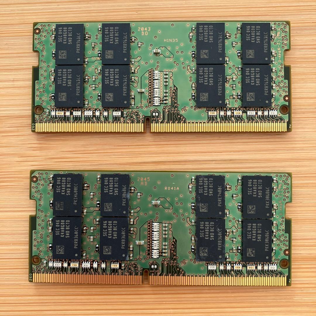 Samsung DDR4 16GB PC4-2666Vメモリ2枚セット計32GB