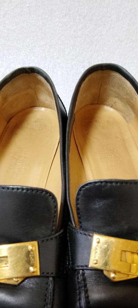 HERMES　ローファーヒール 　36 1/2 ブラック23.5cm