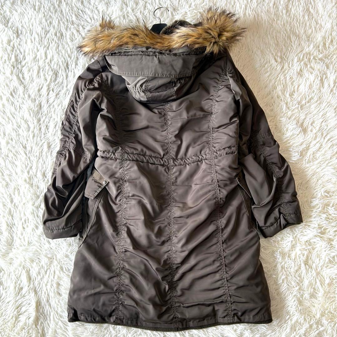 美品　AVIREX アヴィレックス N-3Bミリタリーモッズコート ファー　L