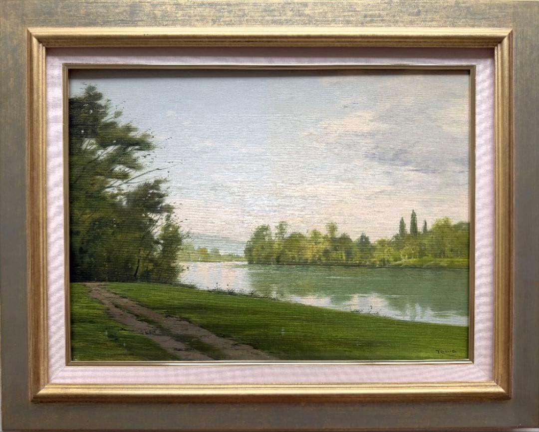 ★レザンドリー風景 林朝路 油彩8号 フランス在住