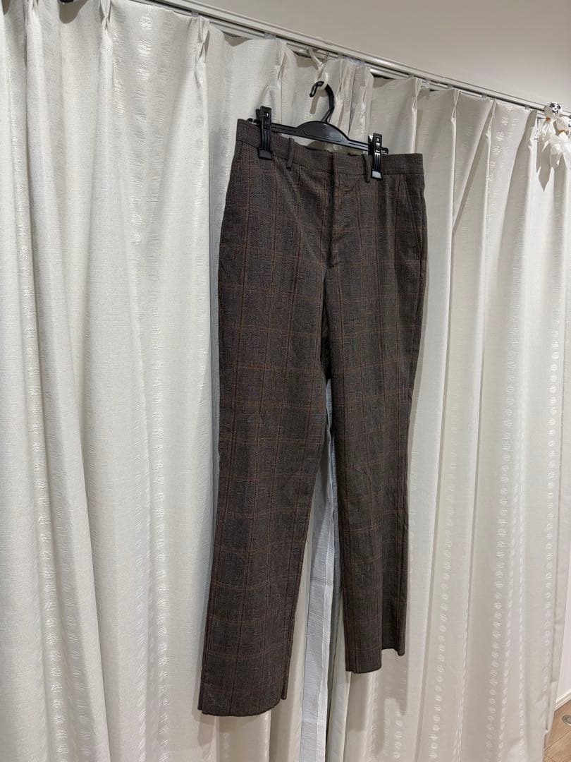スーツ AURALEE BLUEFACEDWOOL CHECKNARROW SLACKS