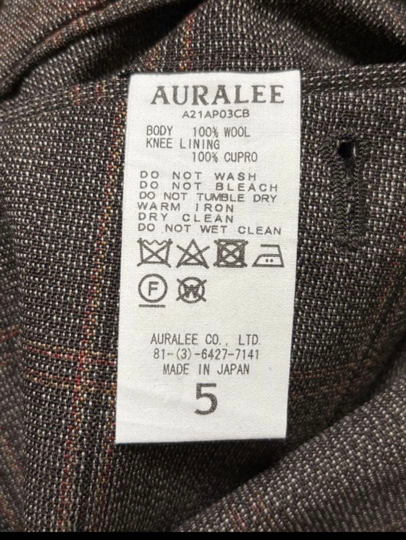 スーツ AURALEE BLUEFACEDWOOL CHECKNARROW SLACKS