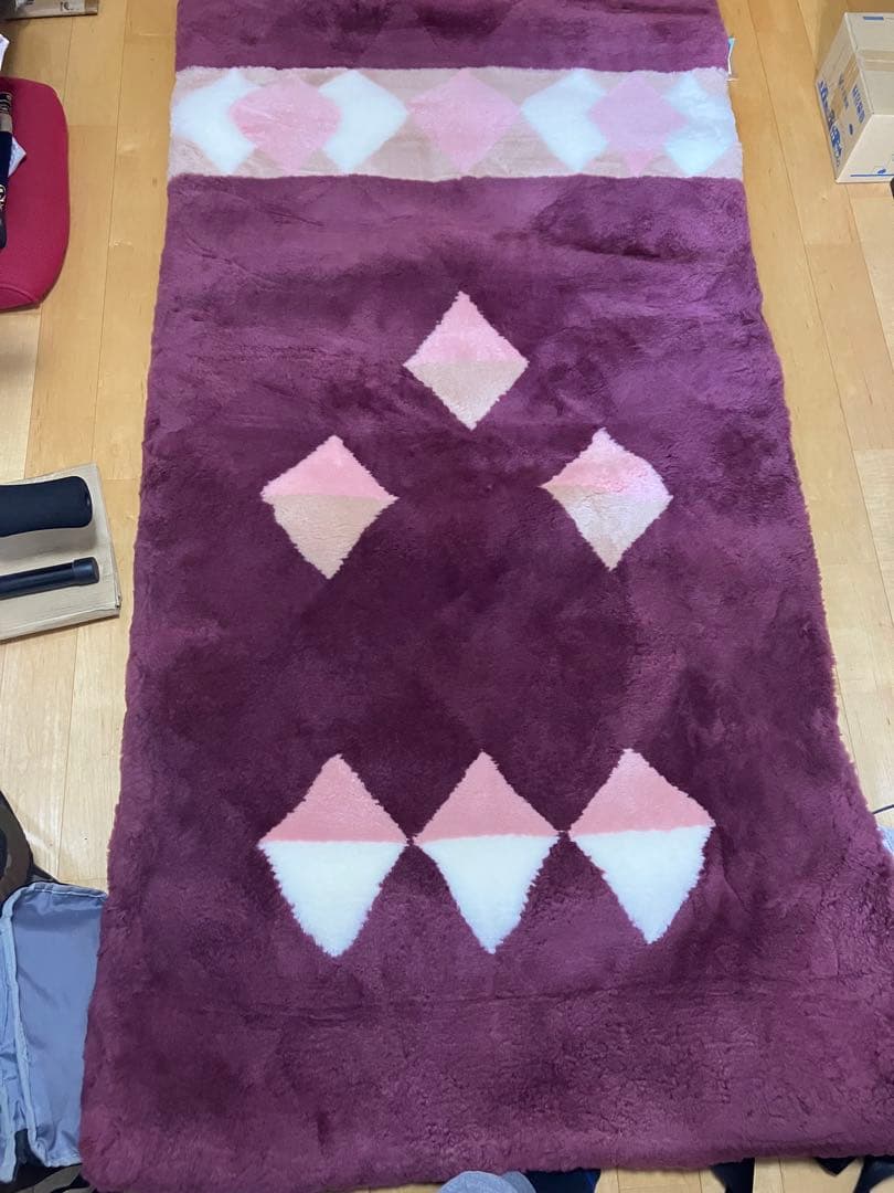 未使用・新品同様品エクセルヒューマン ExcelHumanムートンシーツ ローズ