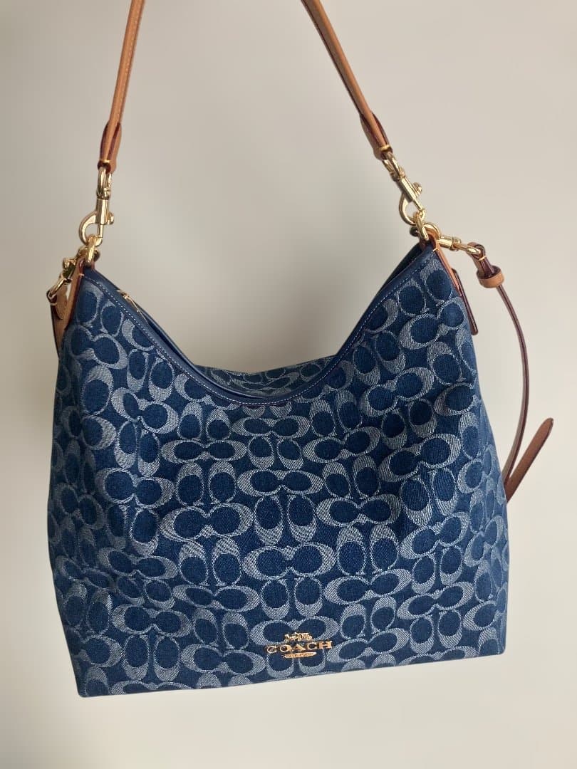 専用　コーチ シグネチャー デニム ショルダー バッグ ブルー CY697