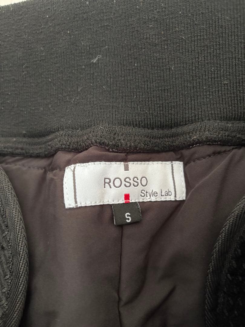 RossoStyleLabリブウォームストレッチパンツ ブラックSサイズ