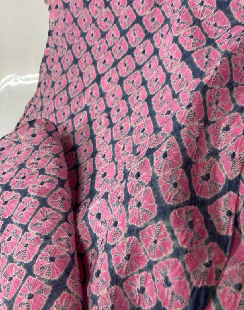 手蜘蛛絞り　有松総絞り　浴衣　反物　巾出し 色止め済ですお仕立て可　浴衣着尺