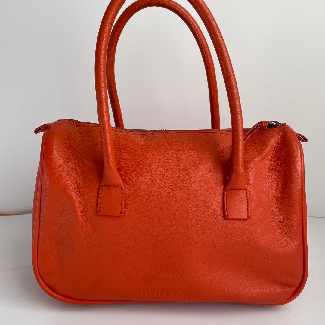 ✨極美品✨　MIUMIU ハンドバッグ　レザー　アーカイブ　オレンジ　y2k