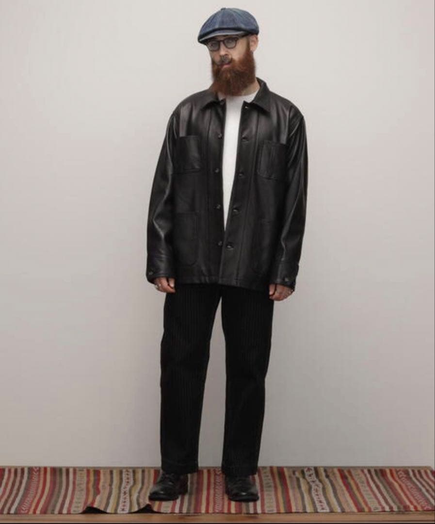 SCHOTT ブラックレザー カバーオール