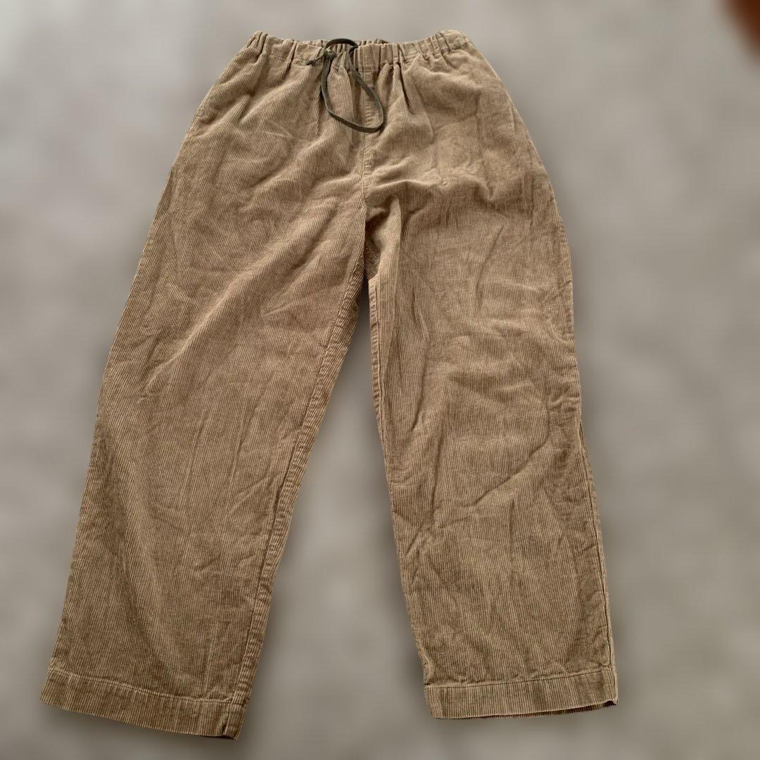 中川政七商店　綿麻のコール天　イージーパンツ　ブラウンベージュ