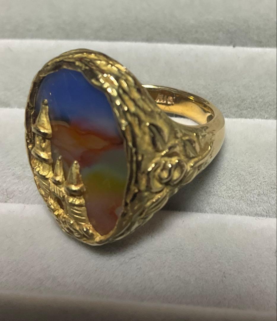 井口美一　ランドスケープアゲート　リング　ピクチャーアゲート　めのう瑪瑙　k18