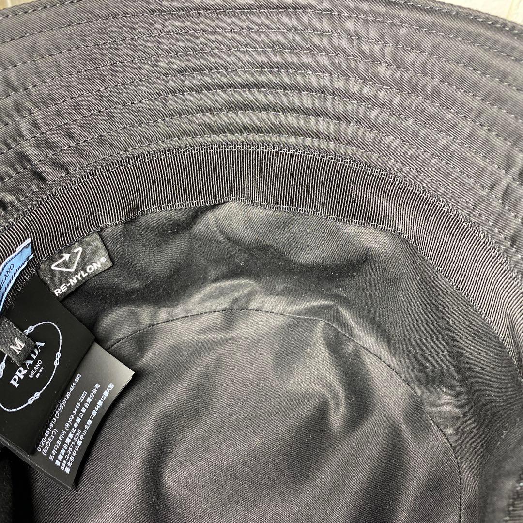 超美品 PRADA 黒 M58 バケットハット ナイロン トライアングル バケハ