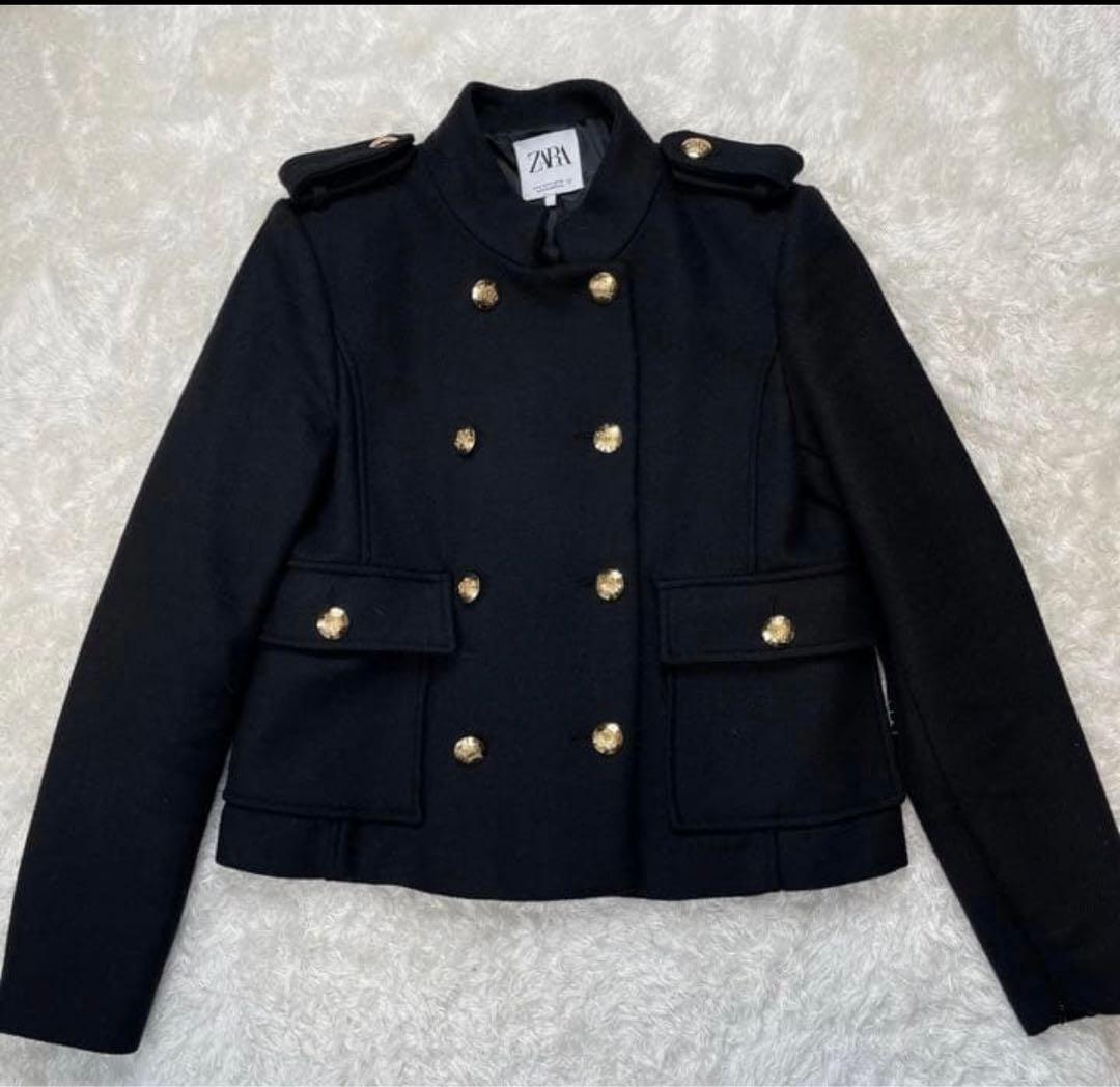 ナポレオン ジャケット 金ボタン ショート ブラック M