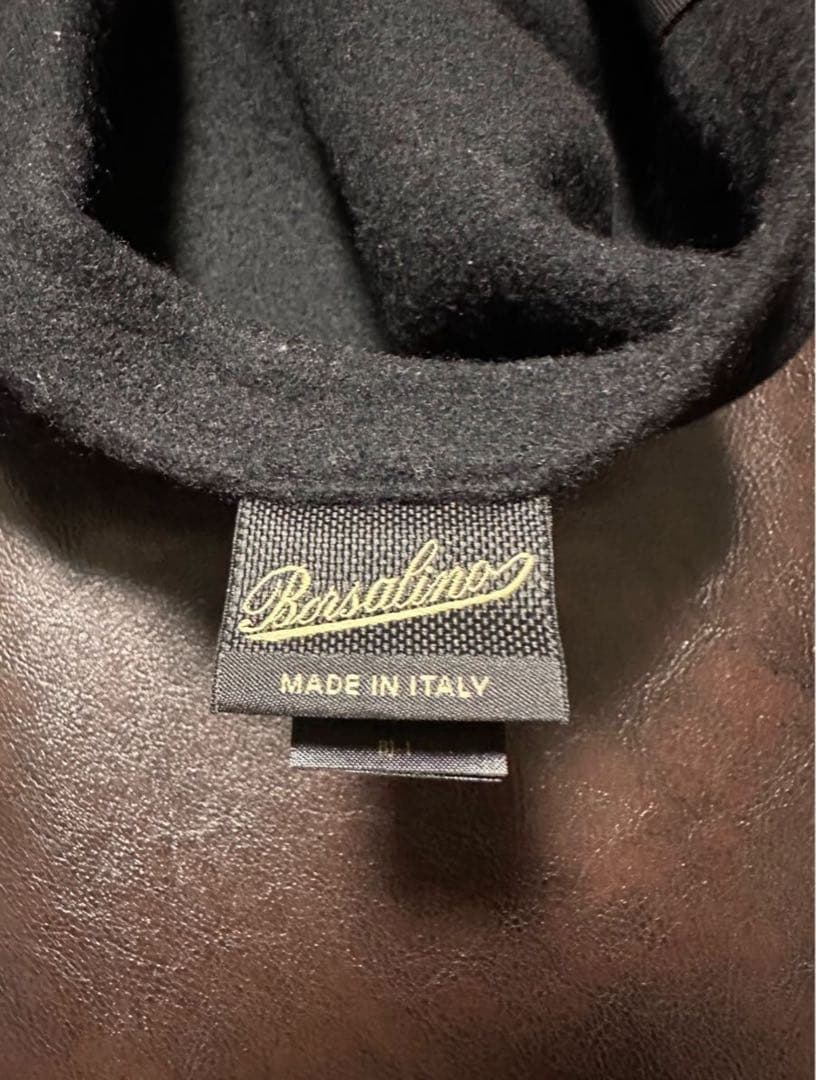 Borsalino 黒 ベレー帽 Made in Italy ボルサリーノ