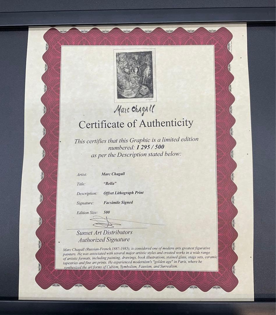 ★愛しのベラ★ マルク シャガール リトグラフ 295/500