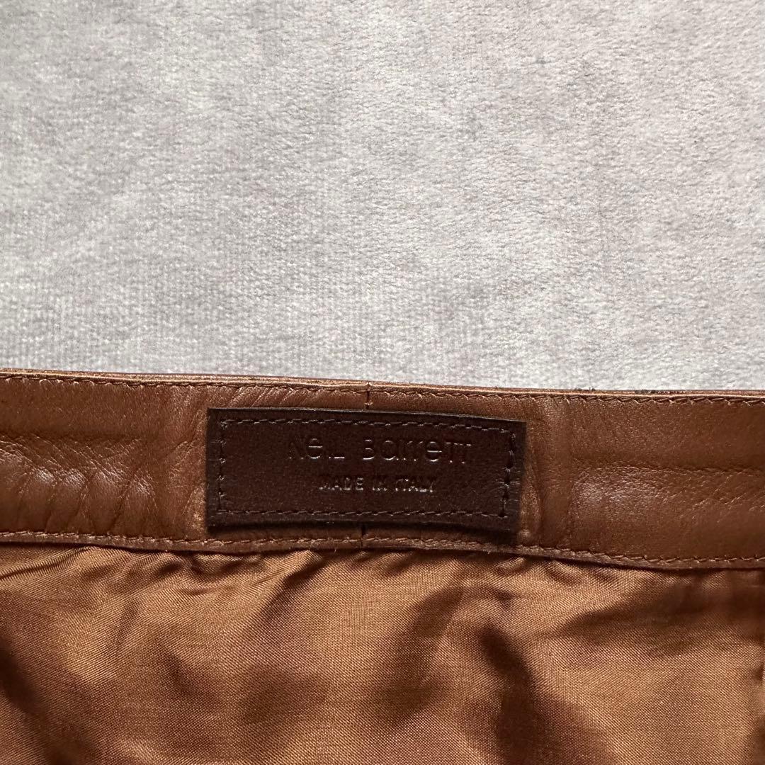 neil barrett レザーミニスカート　オールレザー　ブラウン