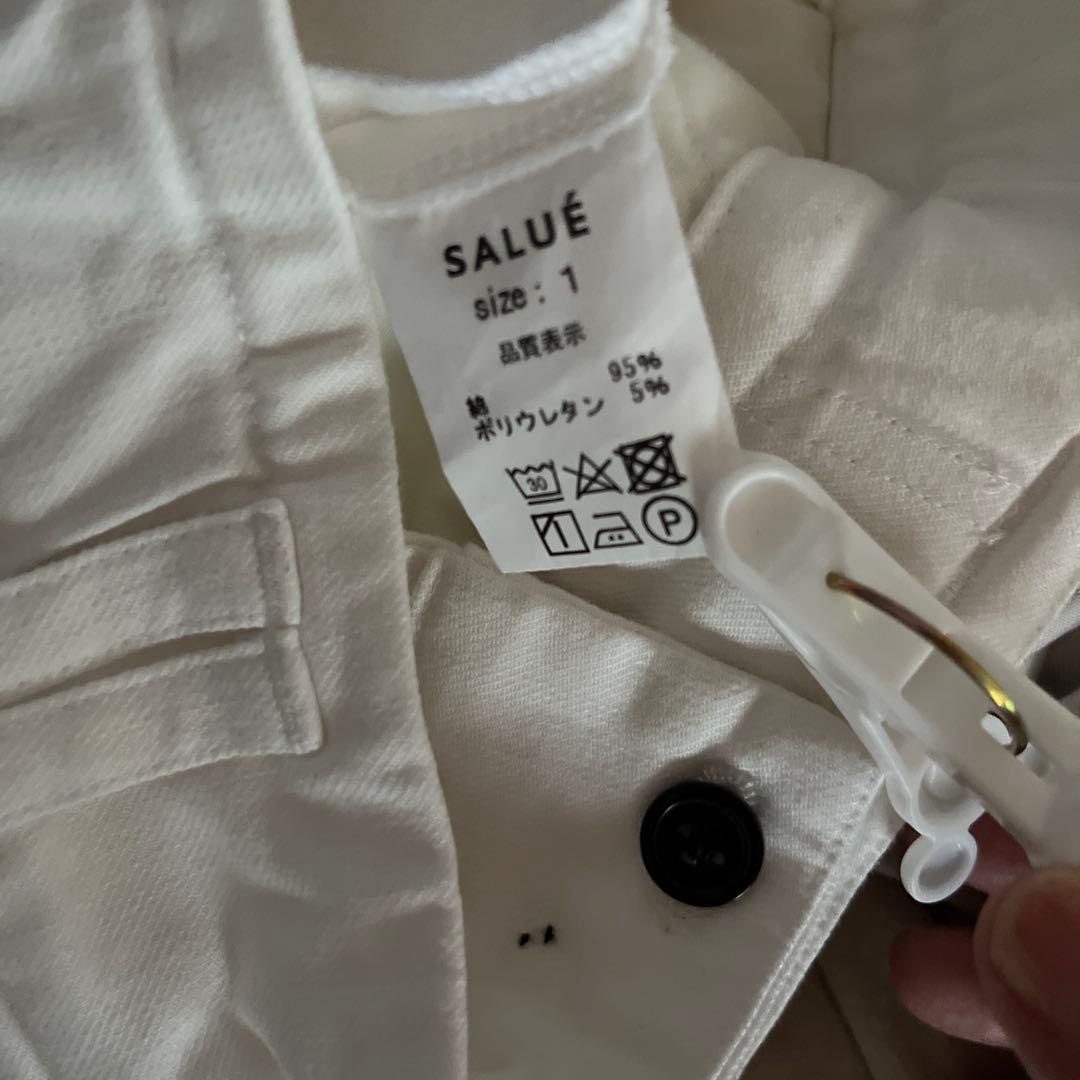 SALUE サルエ ユニセックス　 エッグチノパンツ　 ホワイト　　サイズ１