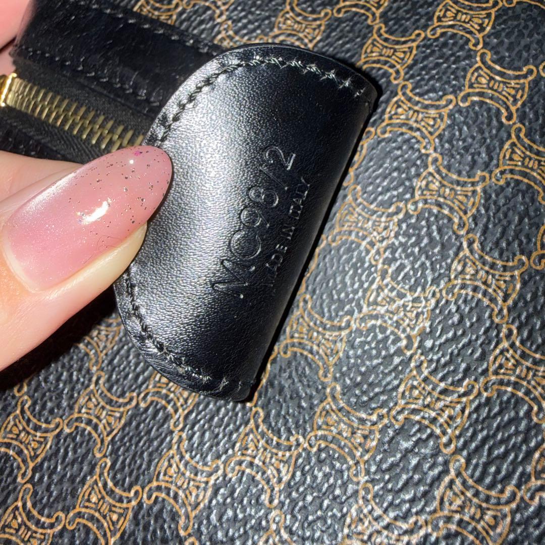 【希少】CELINE セリーヌ マカダム柄 バッグ PVC レザー 黒 オールド