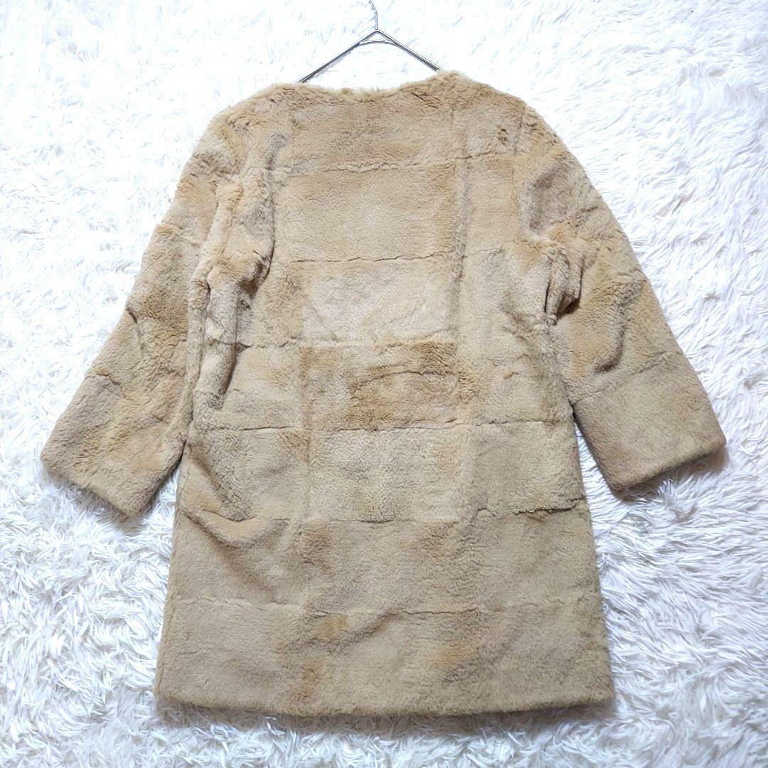 アナグラム　パリ　ノーカラー　ラビットファーコート　フランス製　本革　M