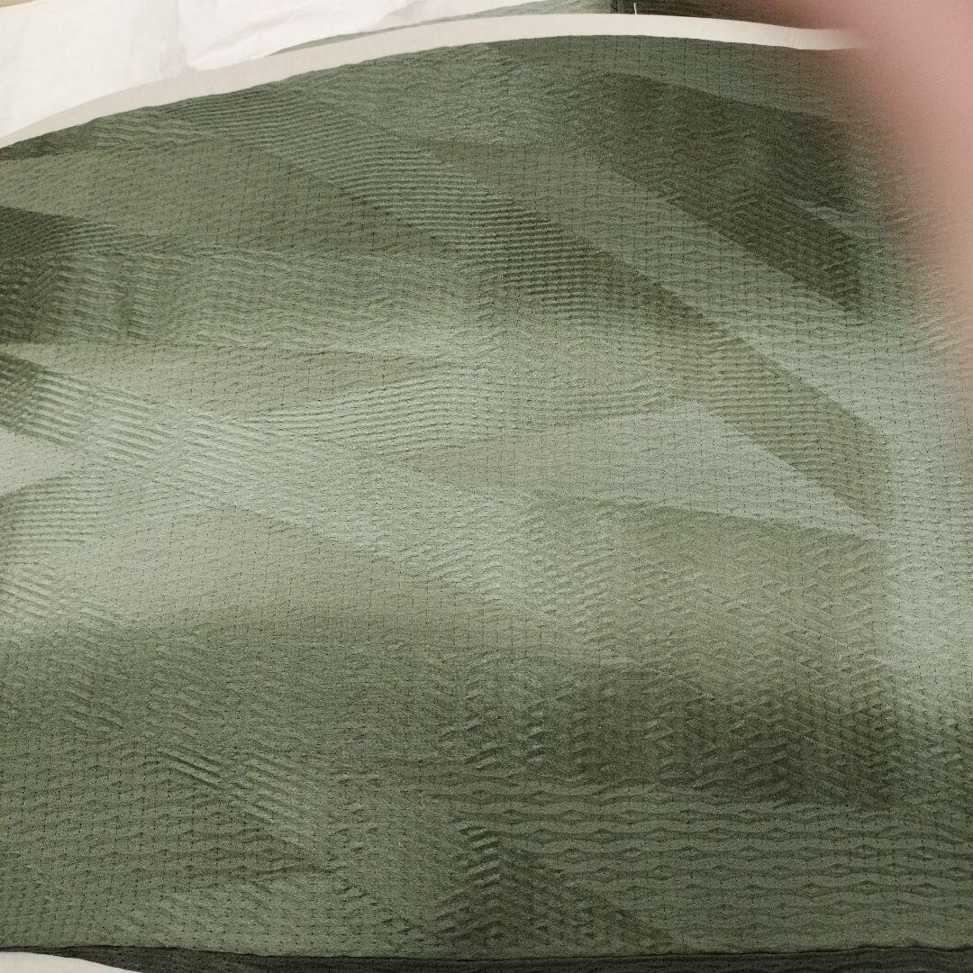 キリン　訪問着 ダークグリーン 幾何学模様 絹100%