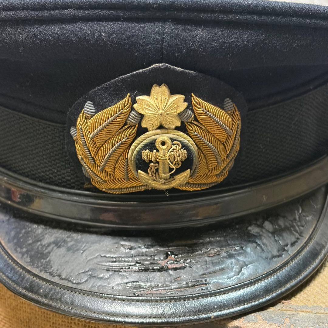 当時物　旧日本帝国海軍　制帽　帽子　軍帽　ネーム入り ミリタリー　箱付