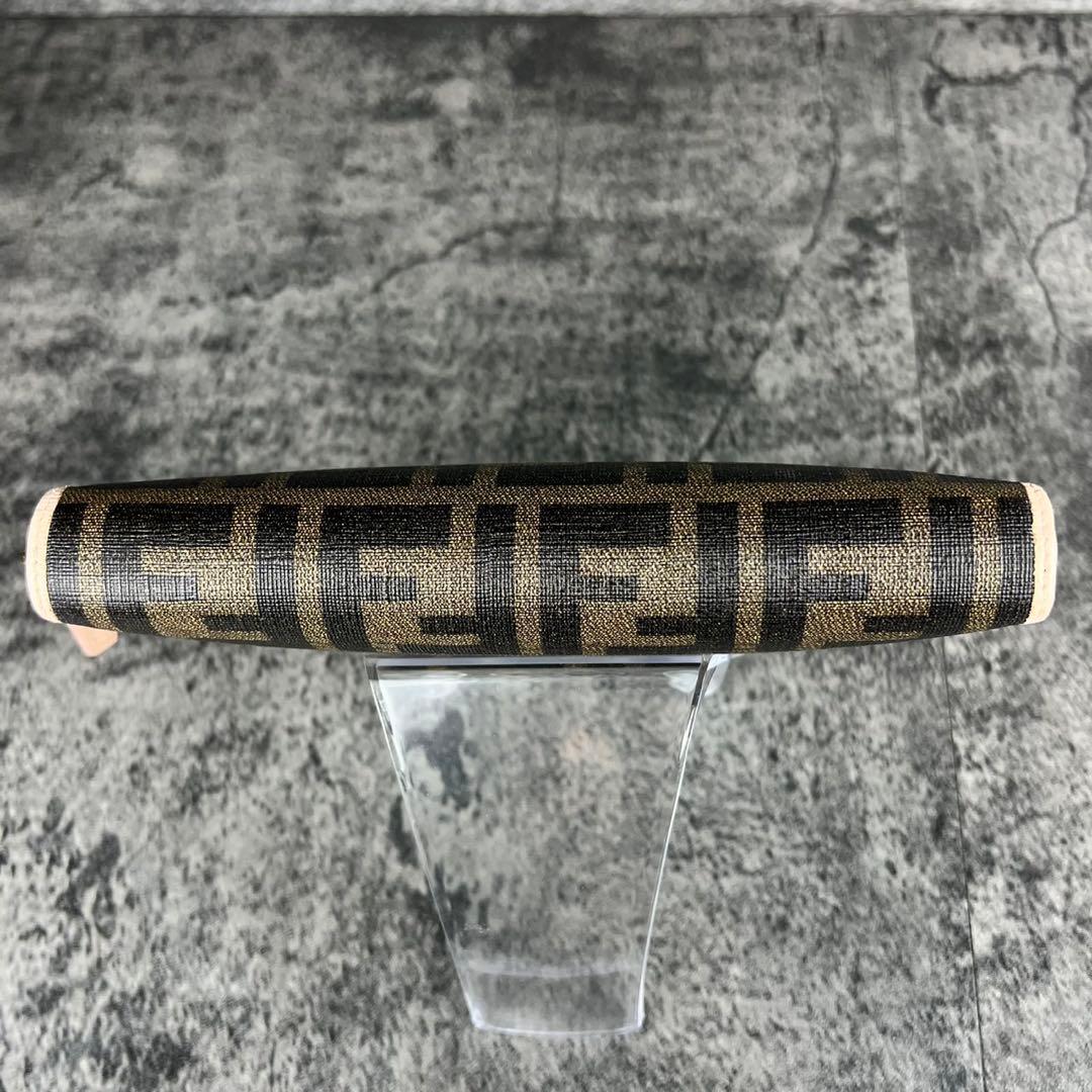 FENDI ズッカ柄 ラウンドファスナー 長財布 ピンク