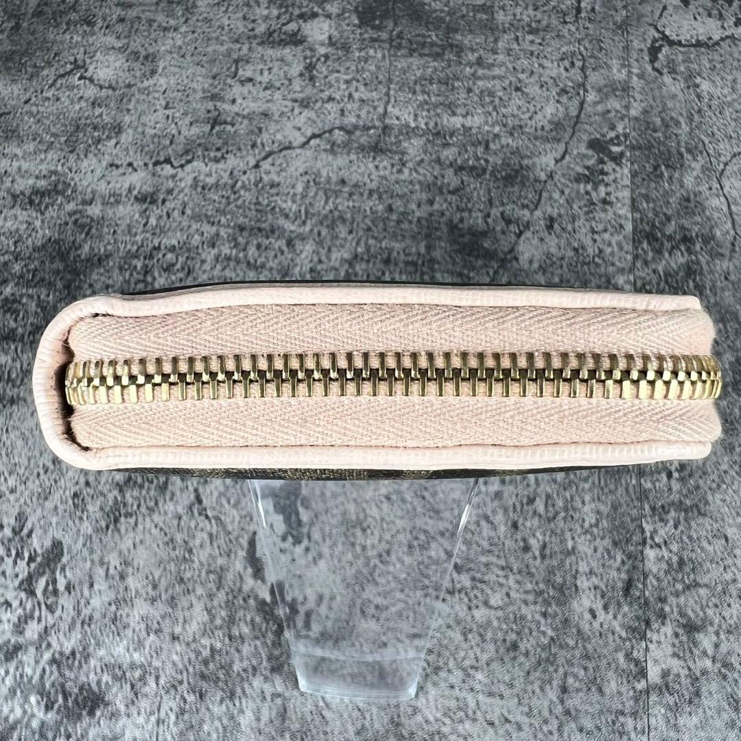 FENDI ズッカ柄 ラウンドファスナー 長財布 ピンク