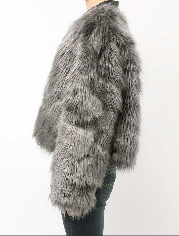 GYDA レイヤードエコファーライダースジャケット　グレー　新品未開封