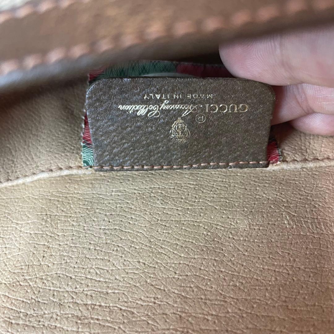 【レア】GUCCI クラッチバッグ シェリーライン GG柄 PVC レザー 茶