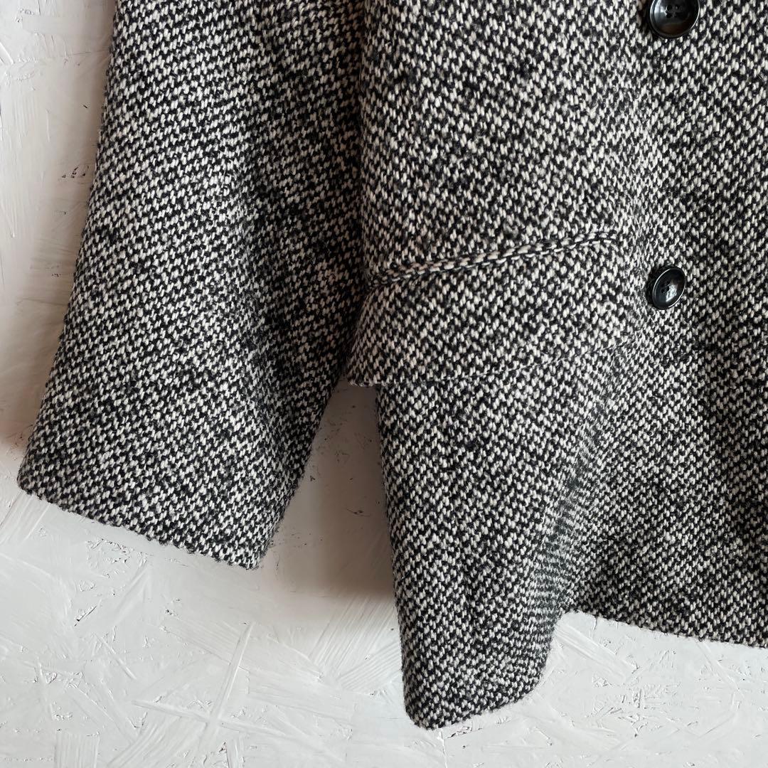 2024AW 日本製【L'ESSAGE】ヘリンボーンジャケットコート　F