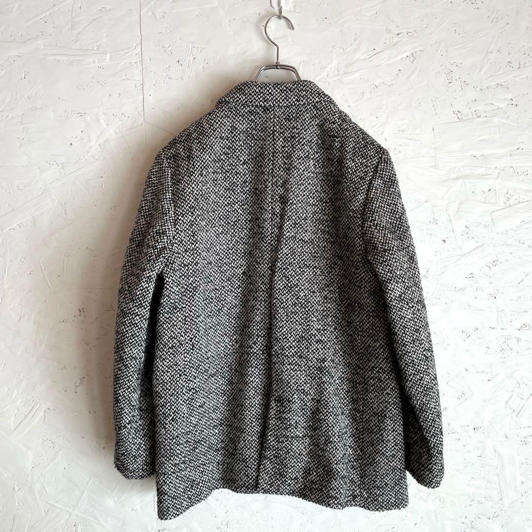 2024AW 日本製【L'ESSAGE】ヘリンボーンジャケットコート　F