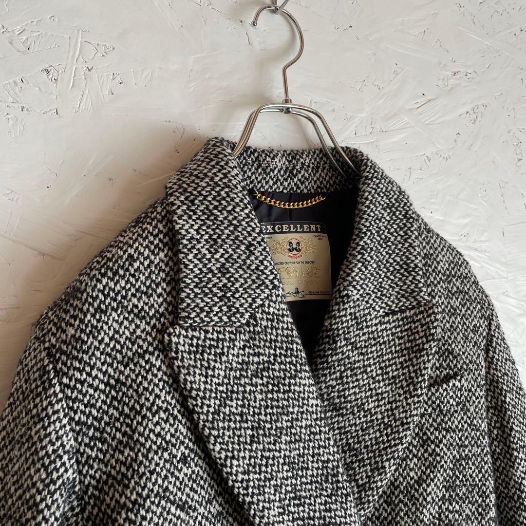 2024AW 日本製【L'ESSAGE】ヘリンボーンジャケットコート　F