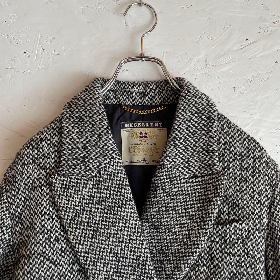 2024AW 日本製【L'ESSAGE】ヘリンボーンジャケットコート　F