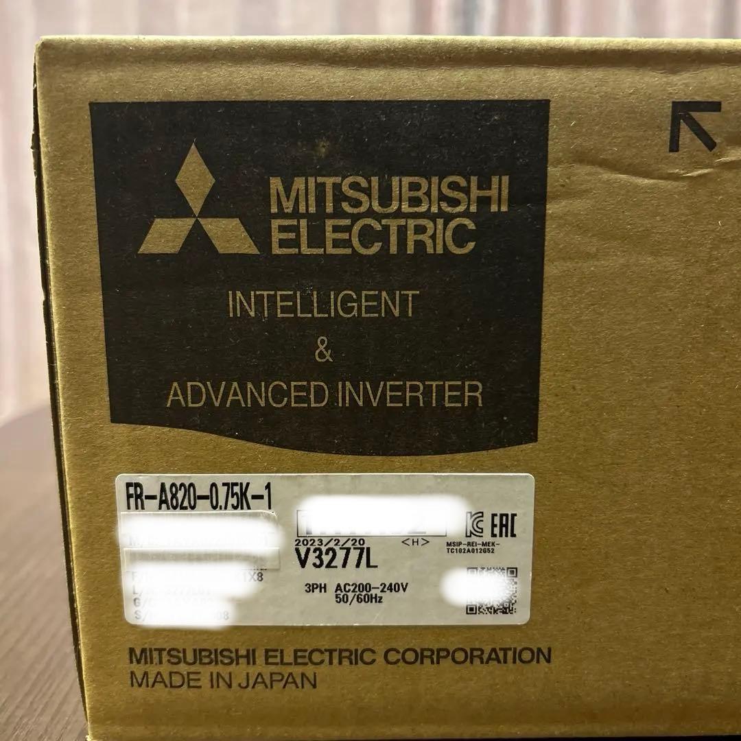 三菱電機 FR-A820-0.75K-1 インバーター 2023年製　未使用