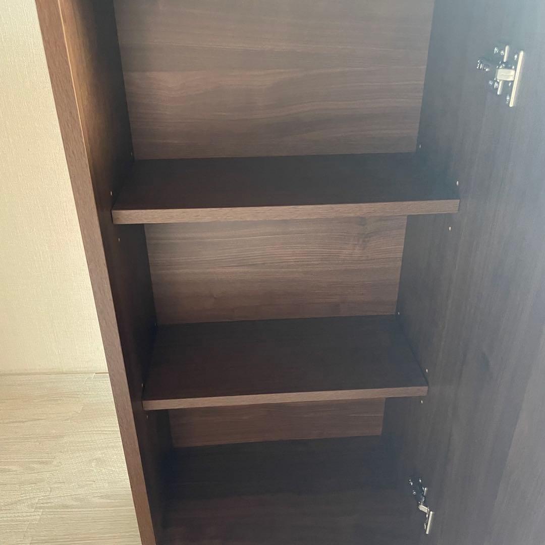 ベルメゾン　ダークブラウン　鍵付き本棚 3段　同人誌