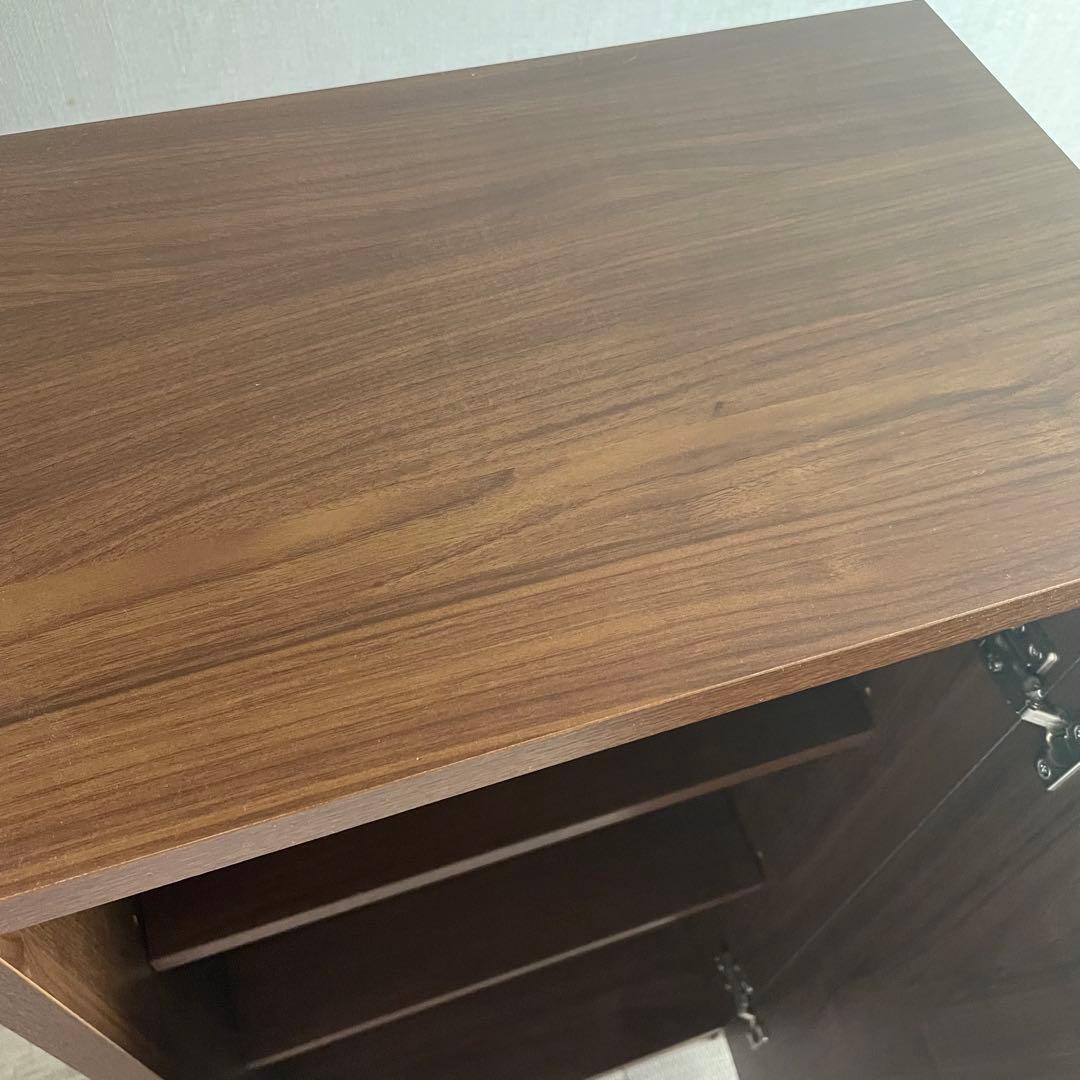 ベルメゾン　ダークブラウン　鍵付き本棚 3段　同人誌