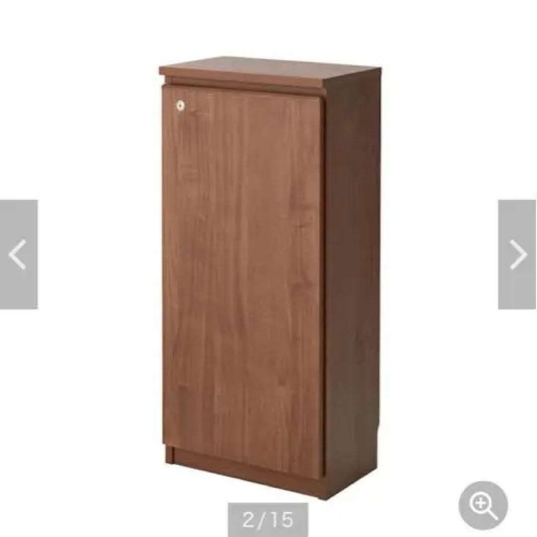 ベルメゾン　ダークブラウン　鍵付き本棚 3段　同人誌