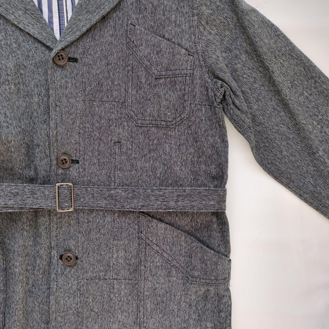 トリココムデギャルソン 綿麻ジャケット ベルト スプリングコート コットンリネン