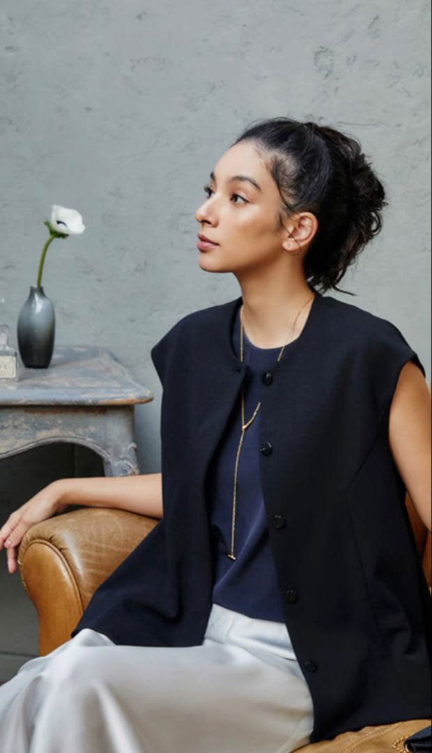 ◎新品未使用【オアーノ】ジョーゼットストレッチジレ・Lサイズ